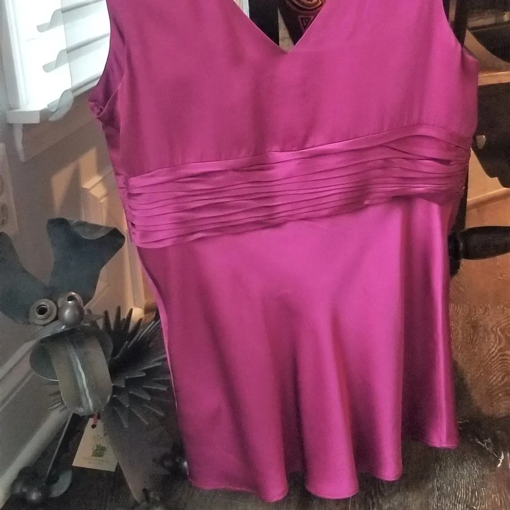 Armani Exchange Gorgeous Ex Cond/Pro Clean Silk Deep Pink Camisole L, $24 - Picture 10 of 11